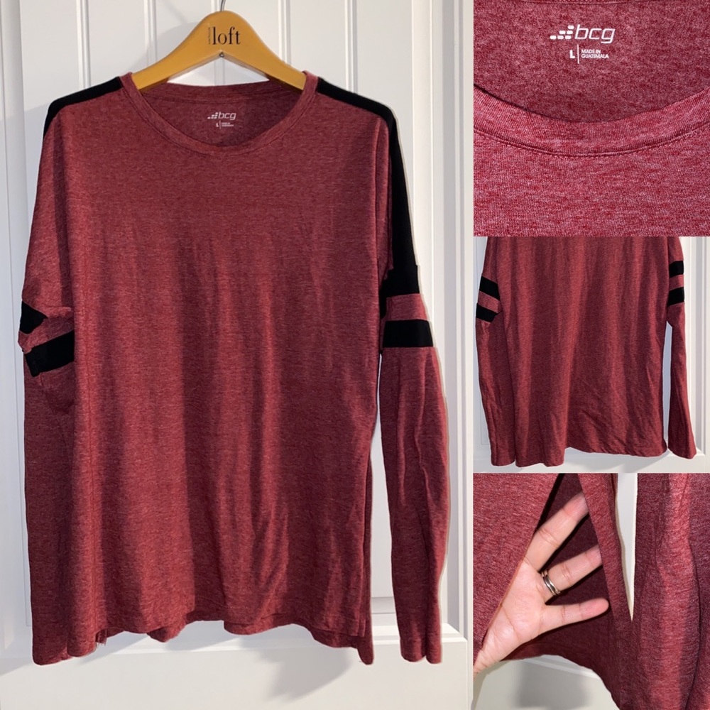 EUC heathered maroon long sleeve shirt